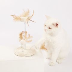 Bàn cào móng sisal kết hợp cây lông vũ FOFOS