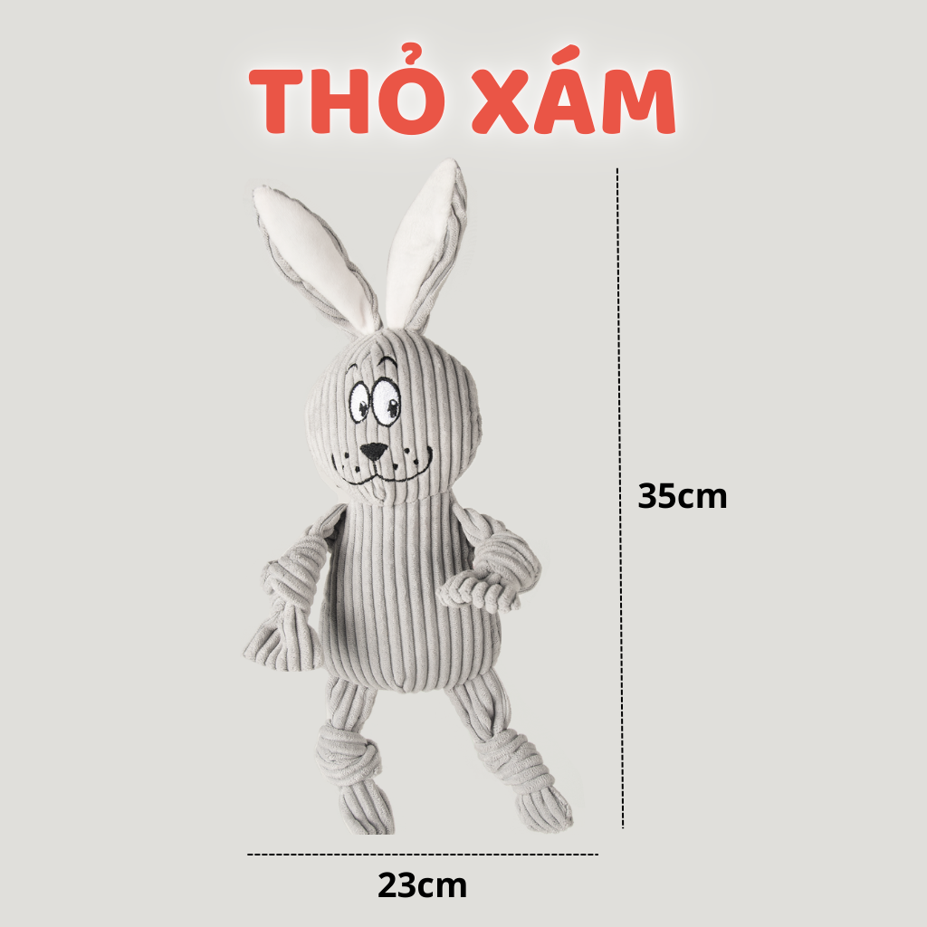 Đồ chơi thú bông hình gấu xám & heo hồng FOFOS