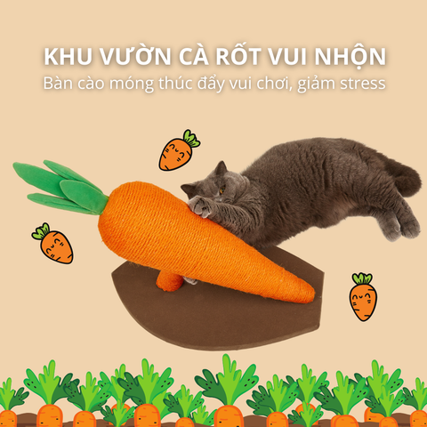 Bàn cào móng sisal hình củ cà rốt FOFOS