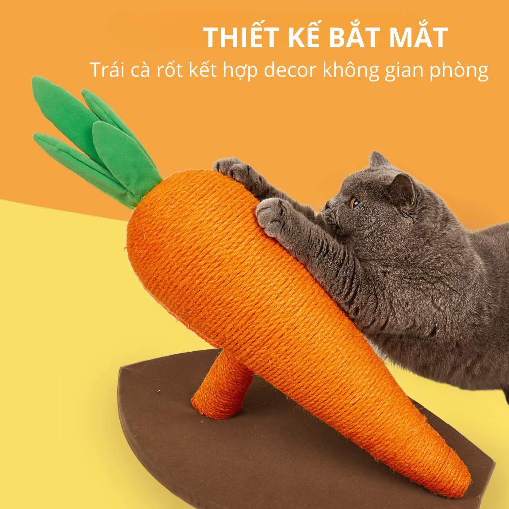 Bàn cào móng sisal hình củ cà rốt FOFOS