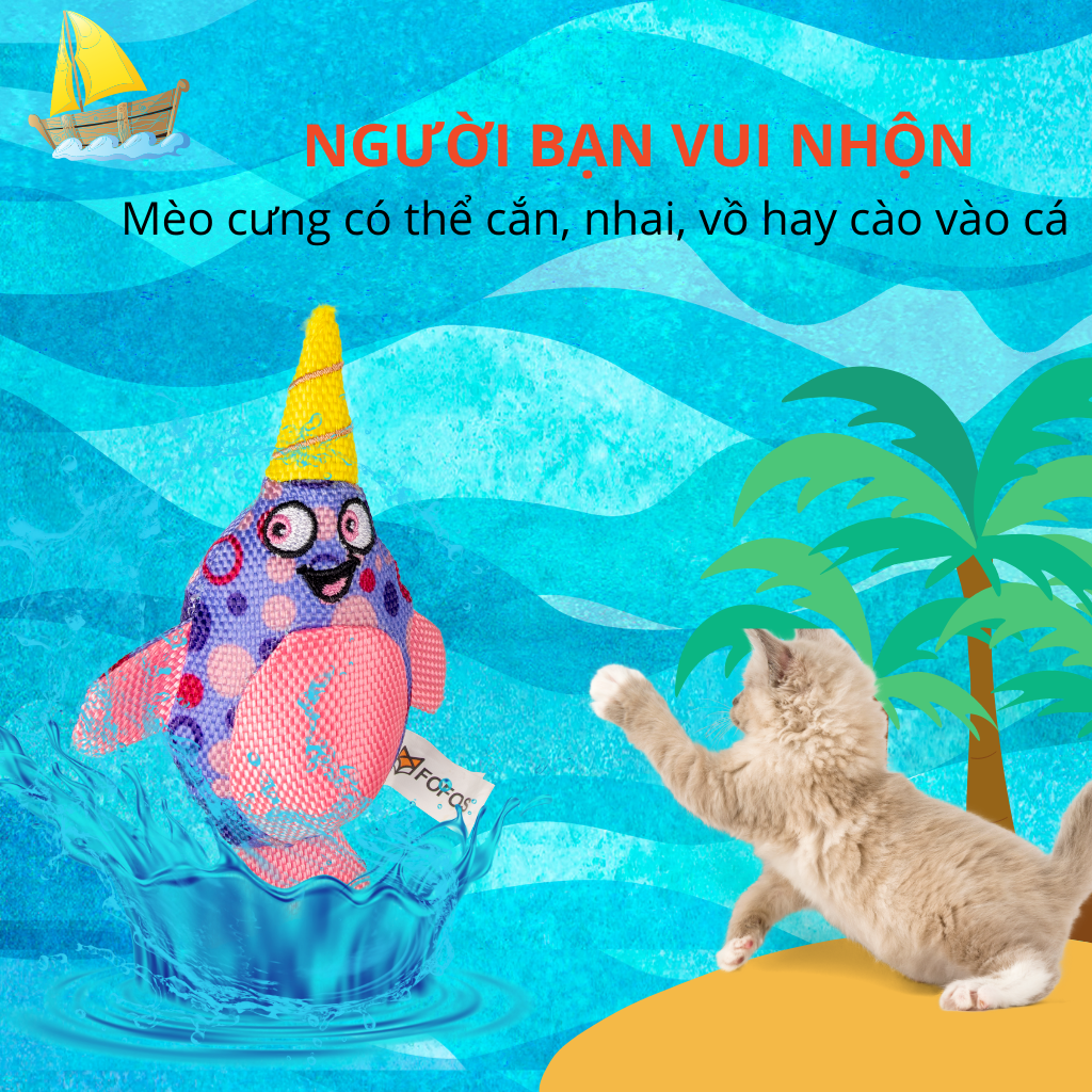 Combo đồ chơi hình cá nemo & cá nhà táng FOFOS