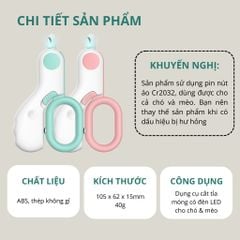 Kìm cắt móng thú cưng có đèn LED MINI