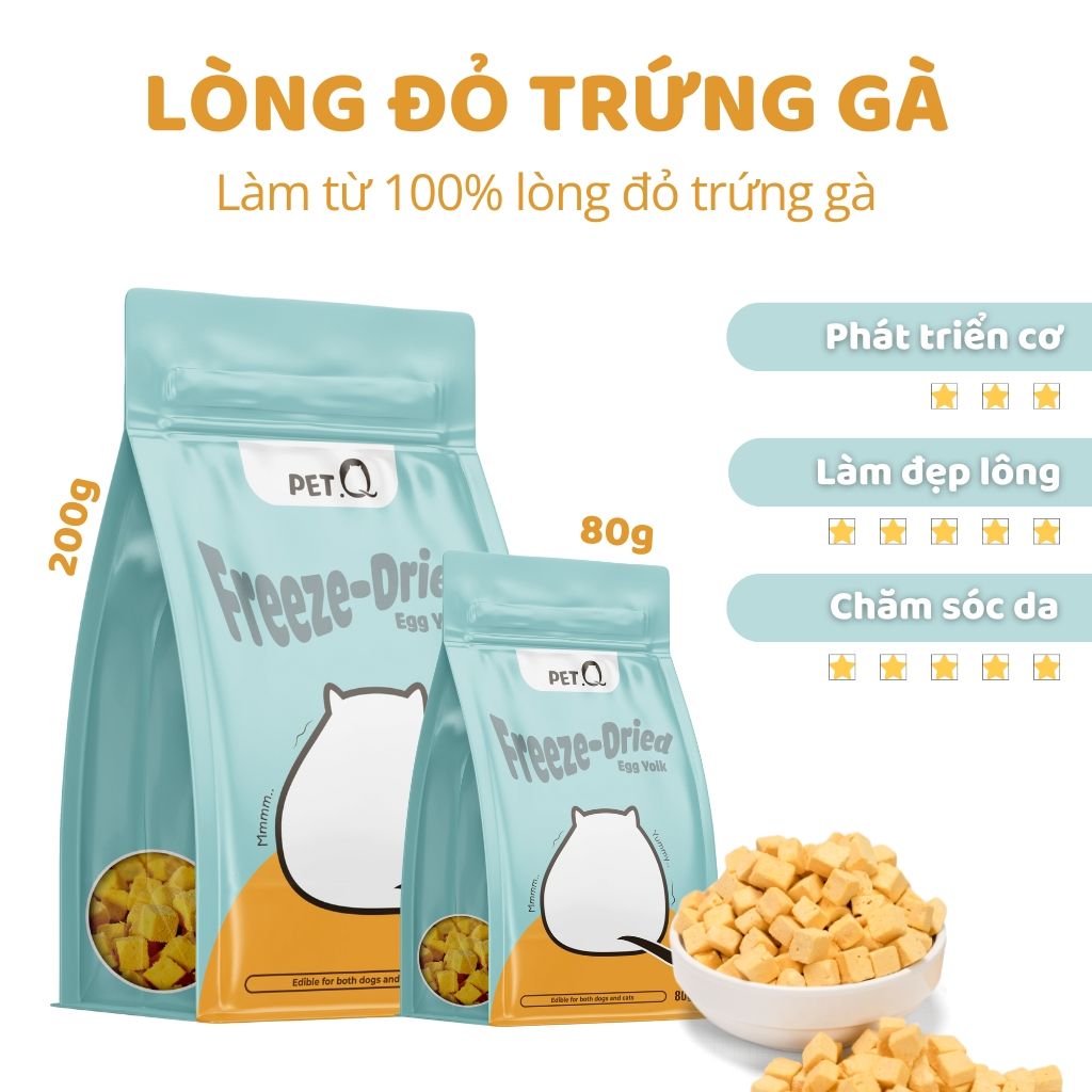 Thức ăn đông khô cho thú cưng PetQ - 5 vị