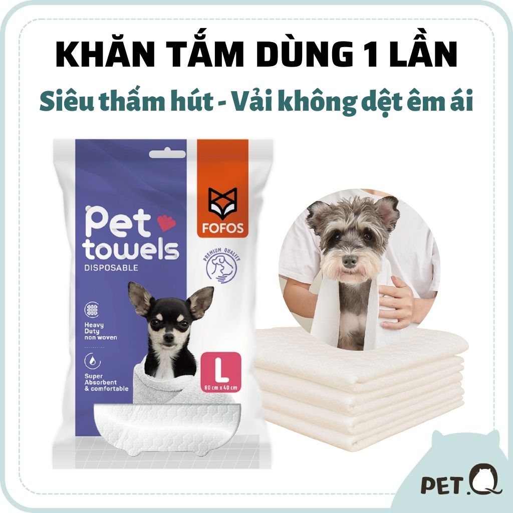 Khăn tắm dùng 1 lần cho thú cưng FOFOS