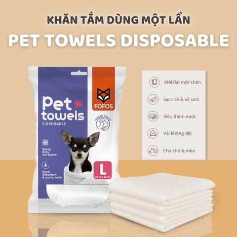 Khăn tắm dùng 1 lần cho thú cưng FOFOS