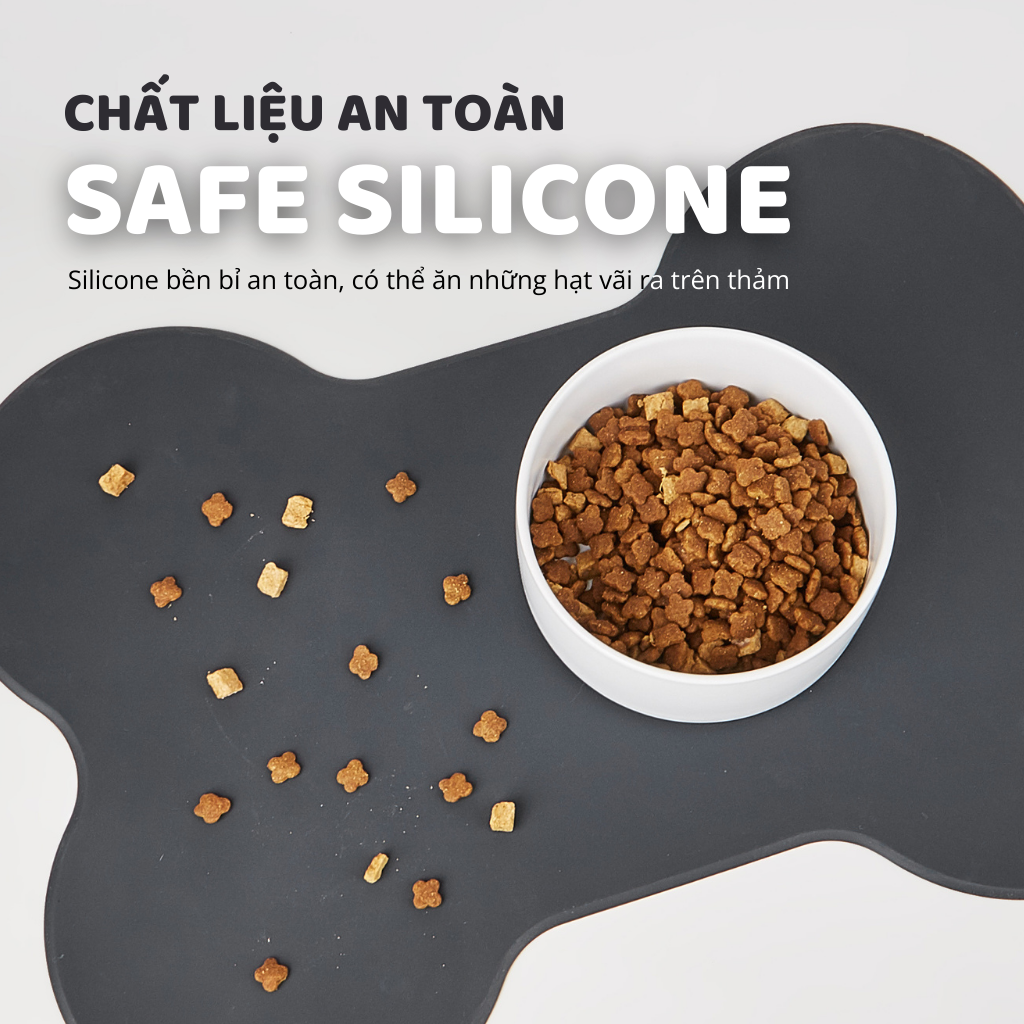 Thảm cố định bát ăn hình xương FOFOS