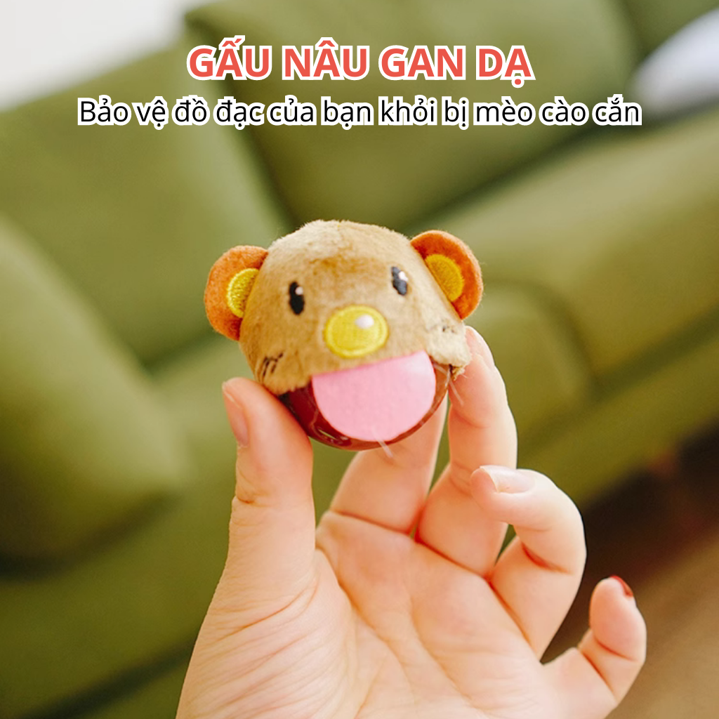 Đồ chơi banh tròn hình động vật chứa chuông & catnip FOFOS
