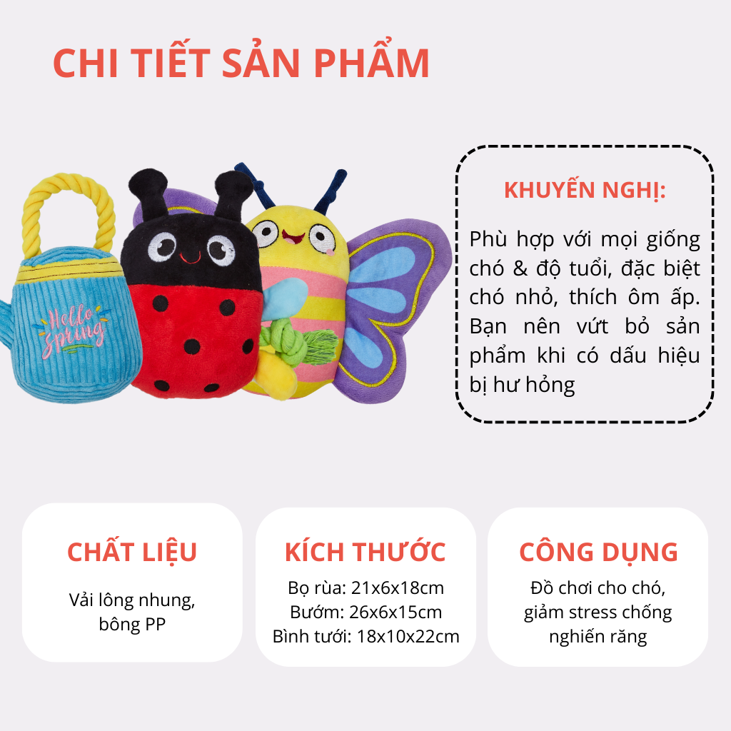 Đồ chơi thú bông hình bướm & bọ rùa FOFOS