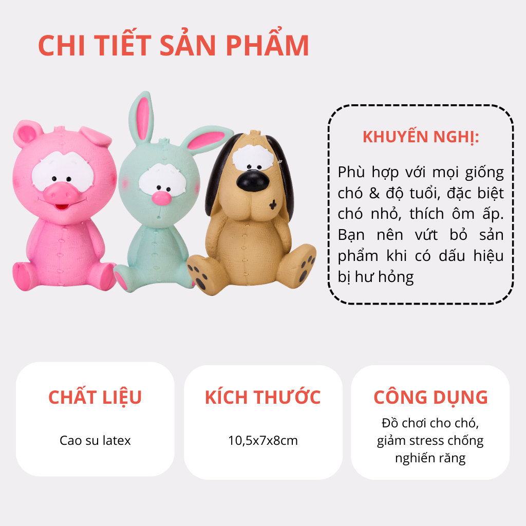 Đồ chơi động vật cao su cho chó Latex