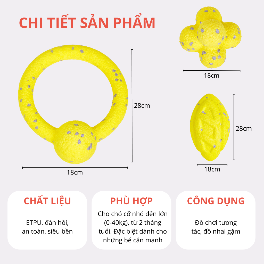 Đồ chơi vòng kéo co & bóng siêu bền FOFOS