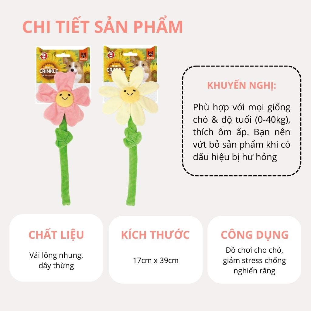 Đồ chơi cho chó hình bông hoa mặt cười