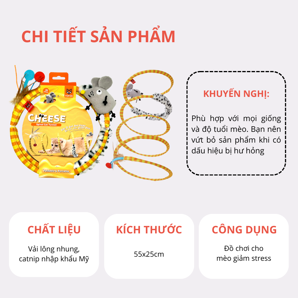 Đồ chơi đường hầm xoắn ốc FOFOS