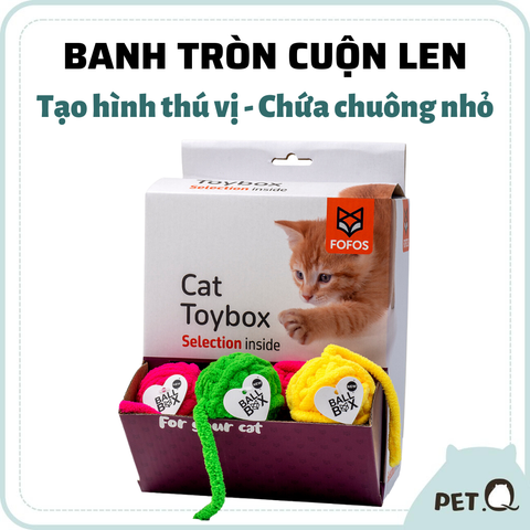 Đồ chơi banh tròn hình cuộn len, chứa chuông vui nhộn FOFOS