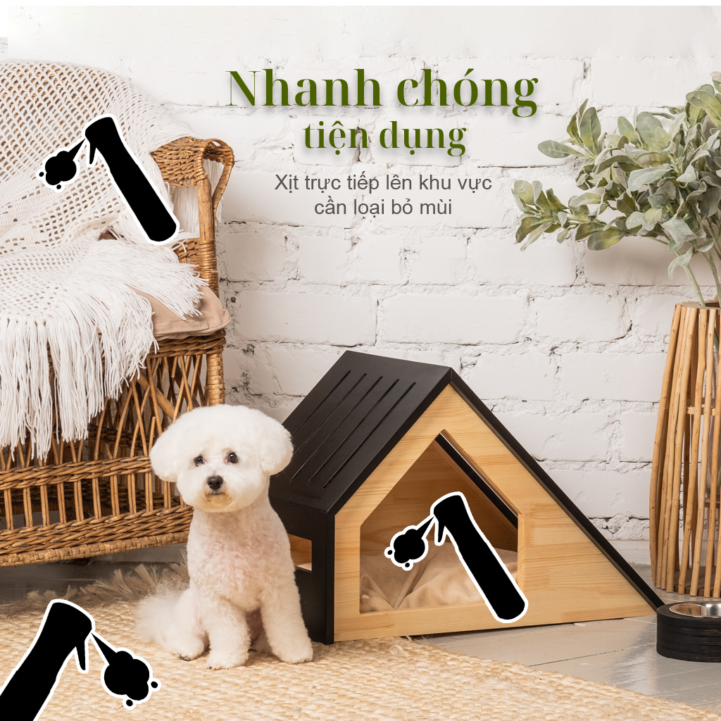 Bình xịt khử mùi, diệt khuẩn hương gỗ PetQ
