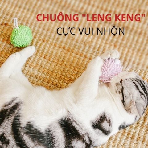 Đồ chơi banh tròn vui nhộn có chuông và cỏ mèo FOFOS
