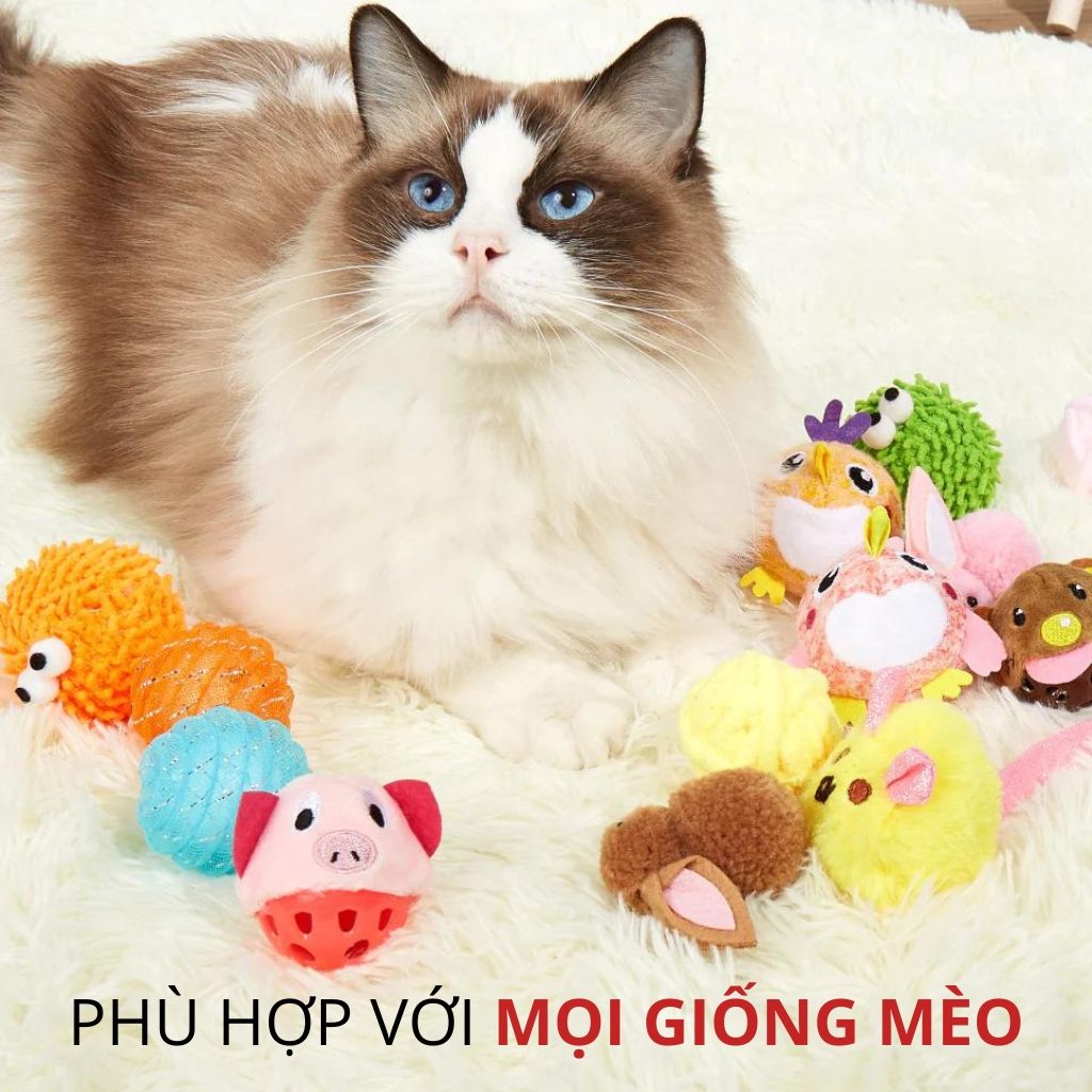 Đồ chơi banh tròn vui nhộn có chuông và cỏ mèo FOFOS