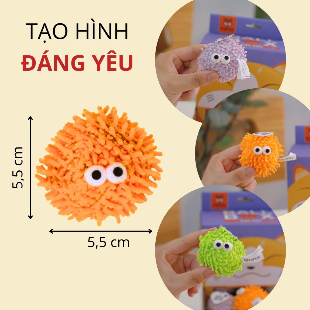 Đồ chơi banh tròn vui nhộn có chuông và cỏ mèo FOFOS