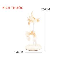 Bàn cào móng sisal kết hợp cây lông vũ FOFOS