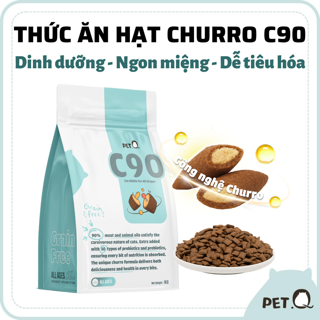 Thức ăn hạt cho mèo Churro C90 PetQ
