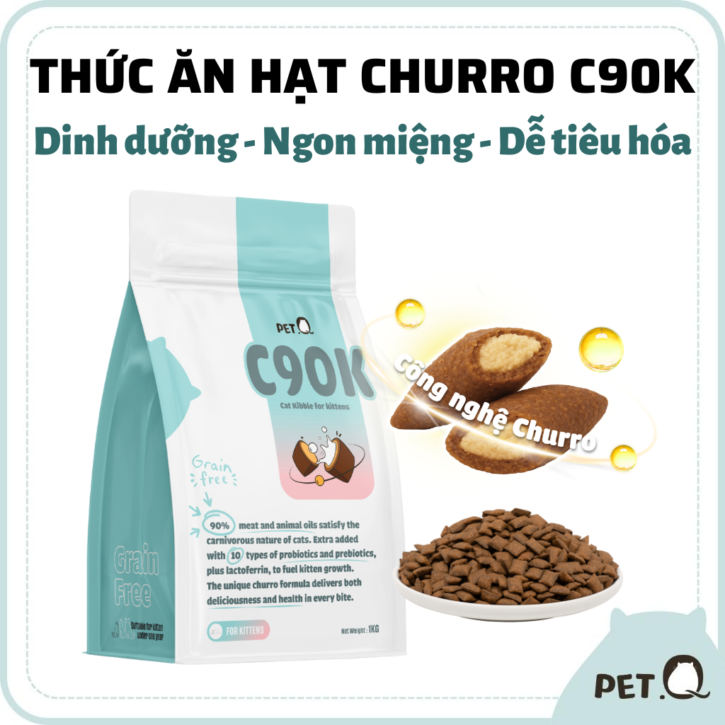 Thức ăn hạt cho mèo Churro C90K PetQ