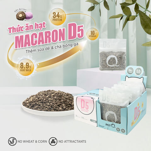 Thức ăn hạt macaron D5 PetQ