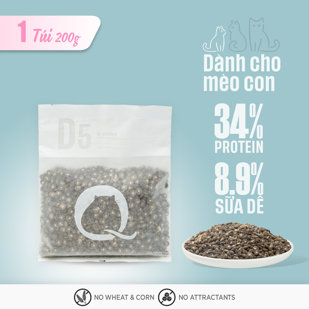 Thức ăn hạt macaron D5 PetQ