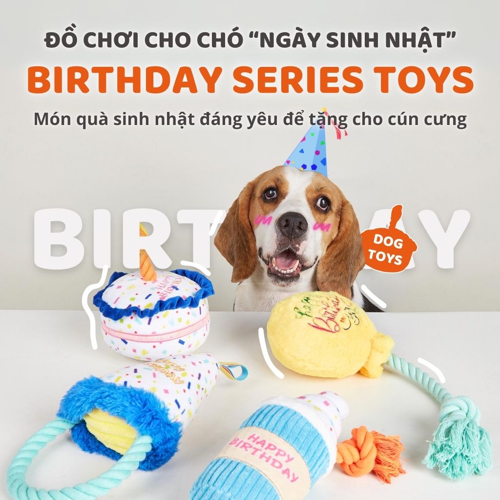 Đồ chơi thú bông sinh nhật cho chó FOFOS