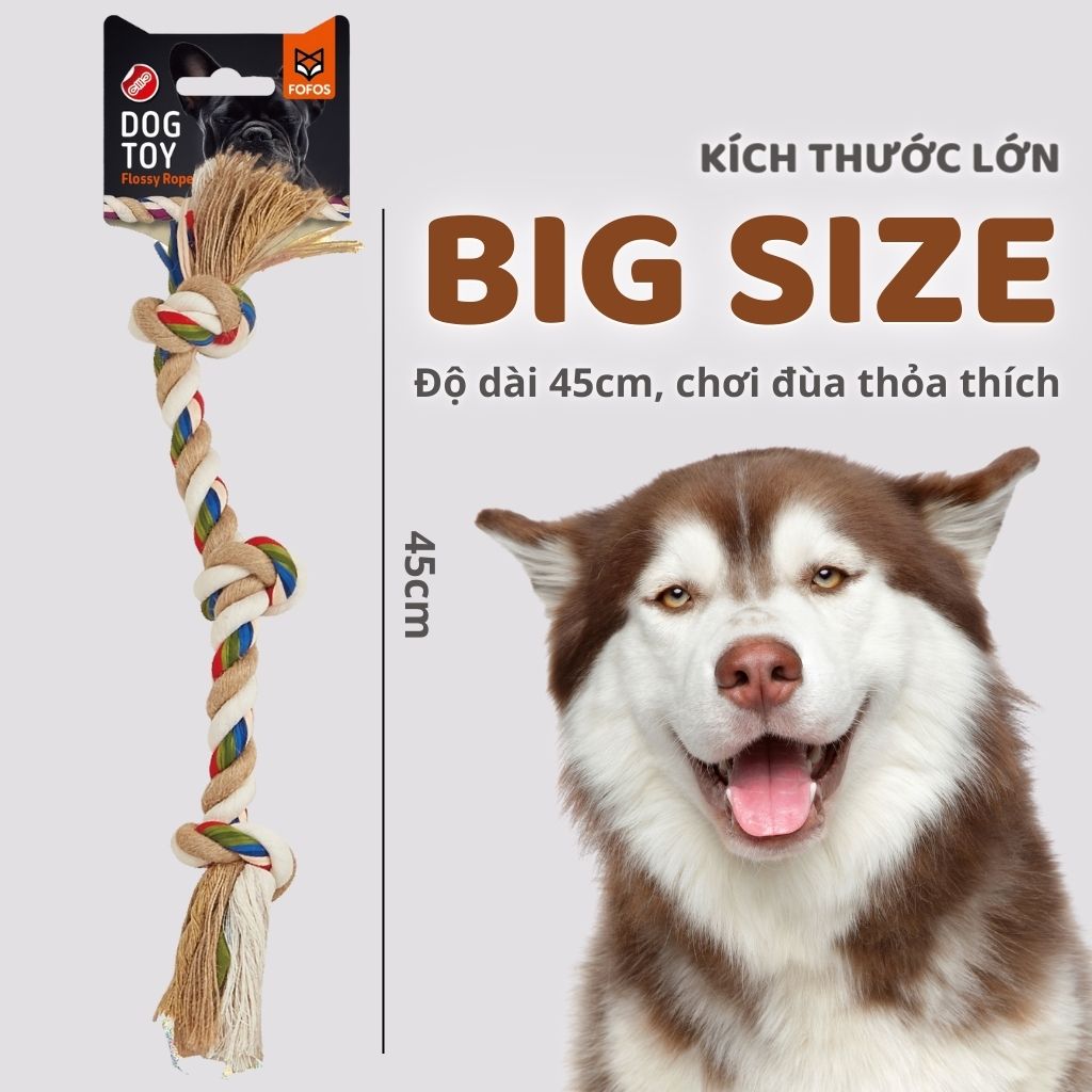 Đồ chơi dây cắn gặm 3 đầu FOFOS