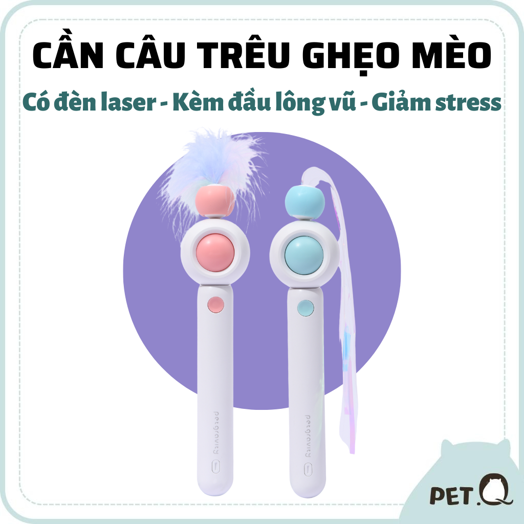 Cần câu & Đèn laser trêu ghẹo mèo