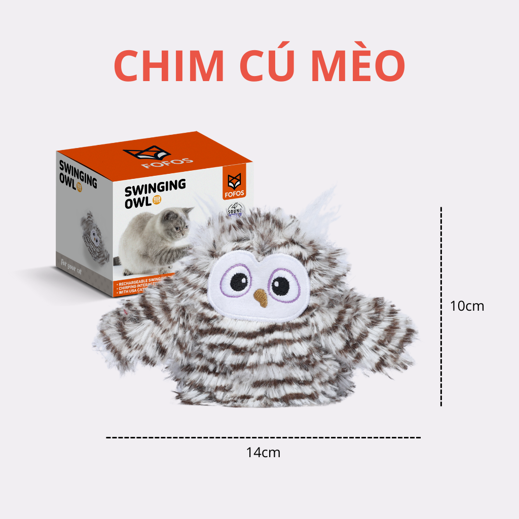 Đồ chơi cảm biến tự động hình chim cú mèo FOFOS