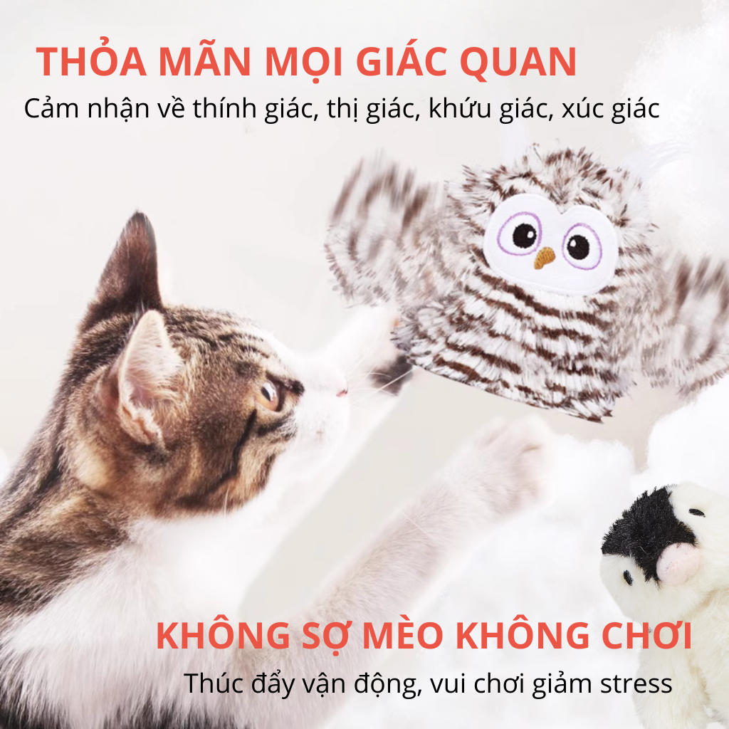 Đồ chơi cảm biến tự động hình chim cú mèo FOFOS