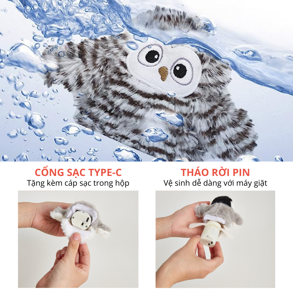 Đồ chơi cảm biến tự động hình chim cú mèo FOFOS