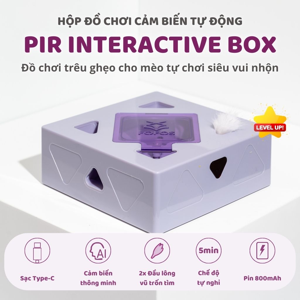 Hộp đồ chơi lông vũ cảm biến tự động FOFOS