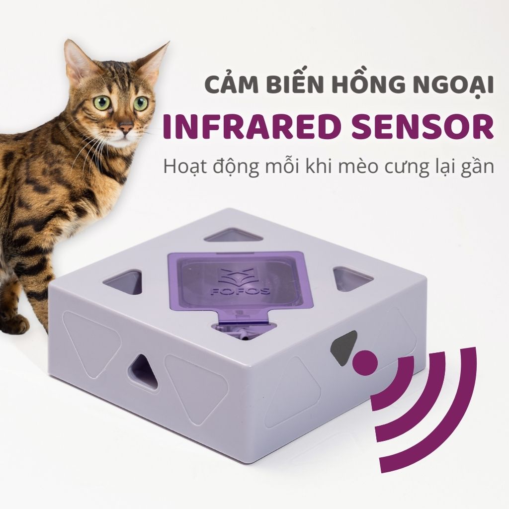 Hộp đồ chơi lông vũ cảm biến tự động FOFOS