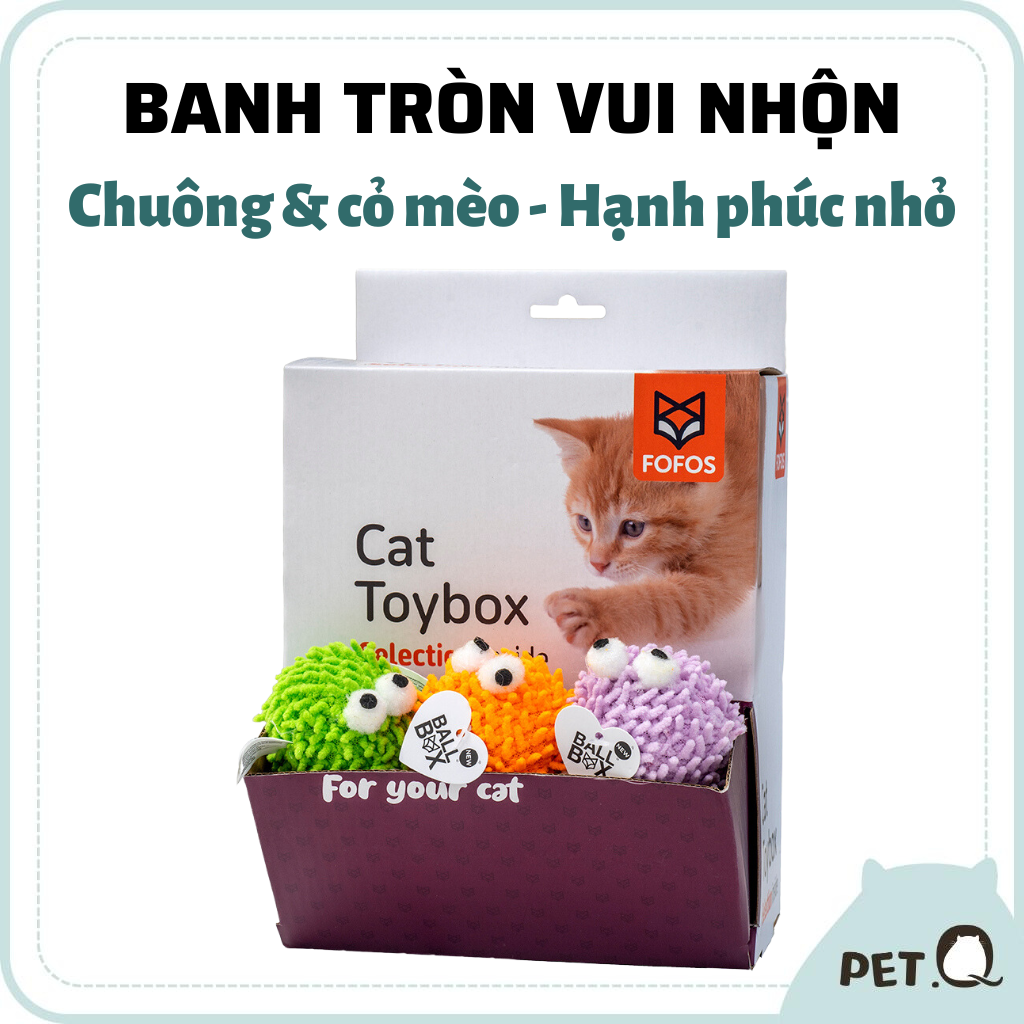 Đồ chơi banh tròn vui nhộn có chuông và cỏ mèo FOFOS