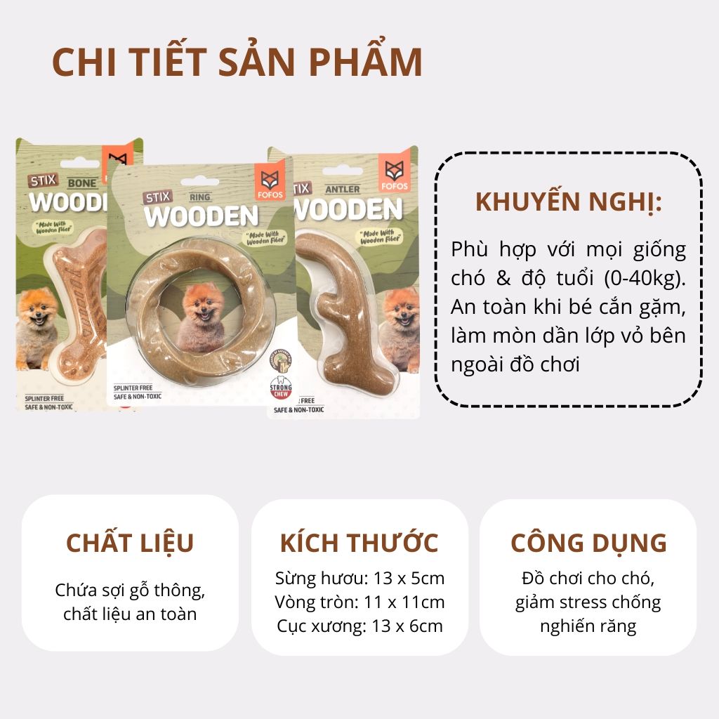 Đồ chơi xương gặm hình sừng hươu FOFOS