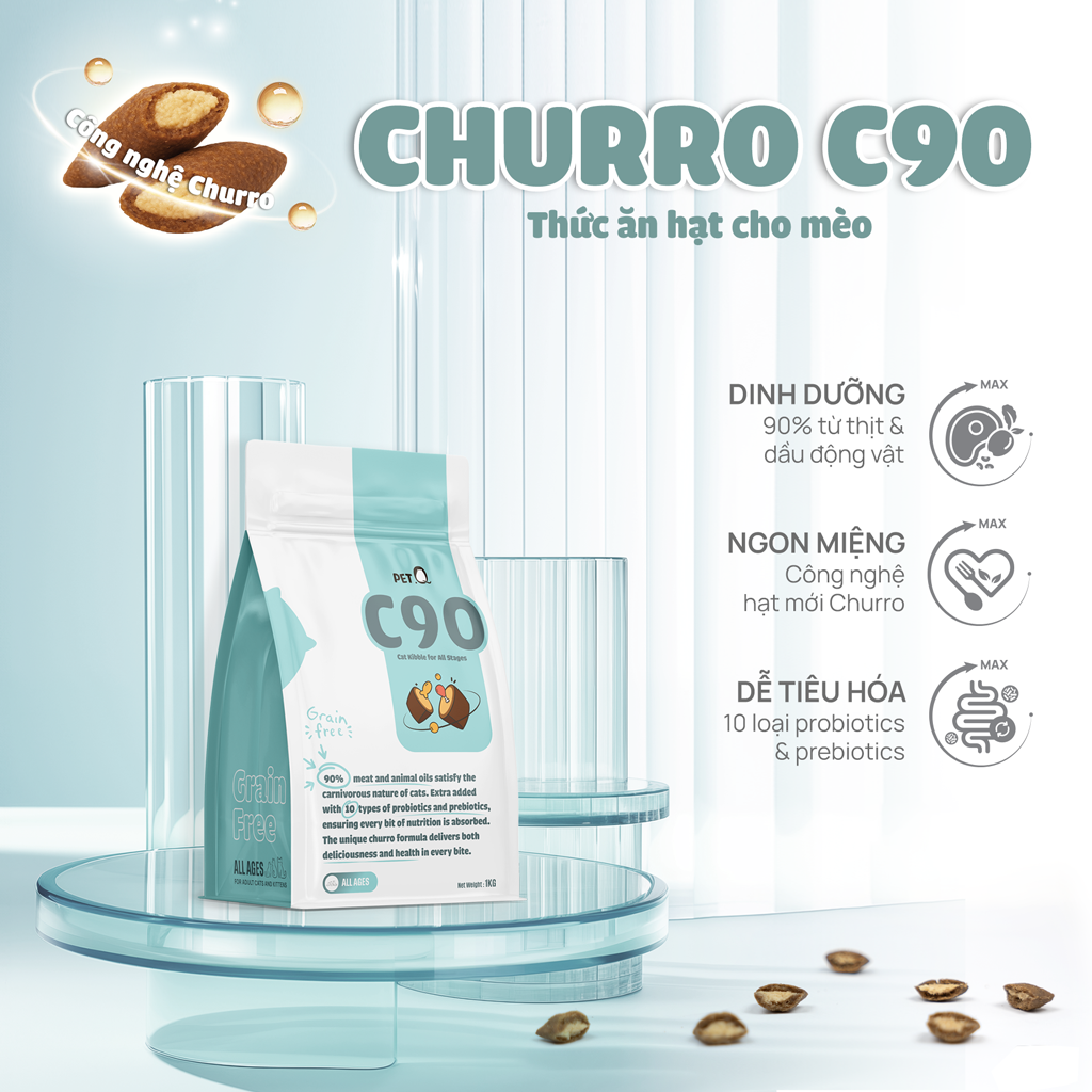 Thức ăn hạt cho mèo Churro C90 PetQ