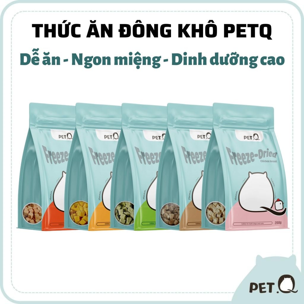 Thức ăn đông khô cho thú cưng PetQ - 5 vị