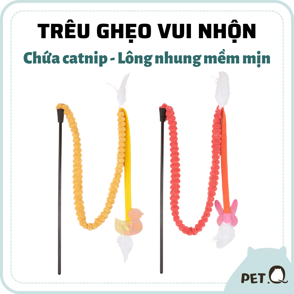 Đồ chơi cần câu mèo lông nhung FOFOS