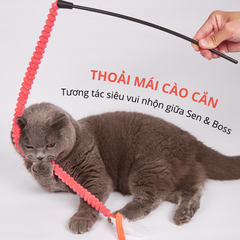 Đồ chơi cần câu mèo lông nhung FOFOS