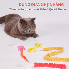 Đồ chơi cần câu mèo lông nhung FOFOS