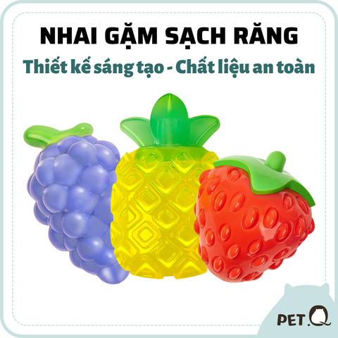 Đồ chơi gặm cắn làm sạch răng hình dâu, dứa, nho FOFOS