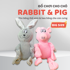 Đồ chơi thú bông hình gấu xám & heo hồng FOFOS