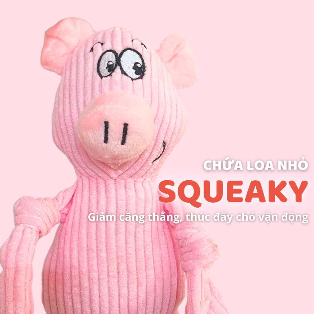 Đồ chơi thú bông hình gấu xám & heo hồng FOFOS