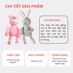 Đồ chơi thú bông hình gấu xám & heo hồng FOFOS