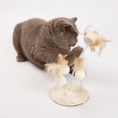 Bàn cào móng sisal kết hợp cây lông vũ FOFOS