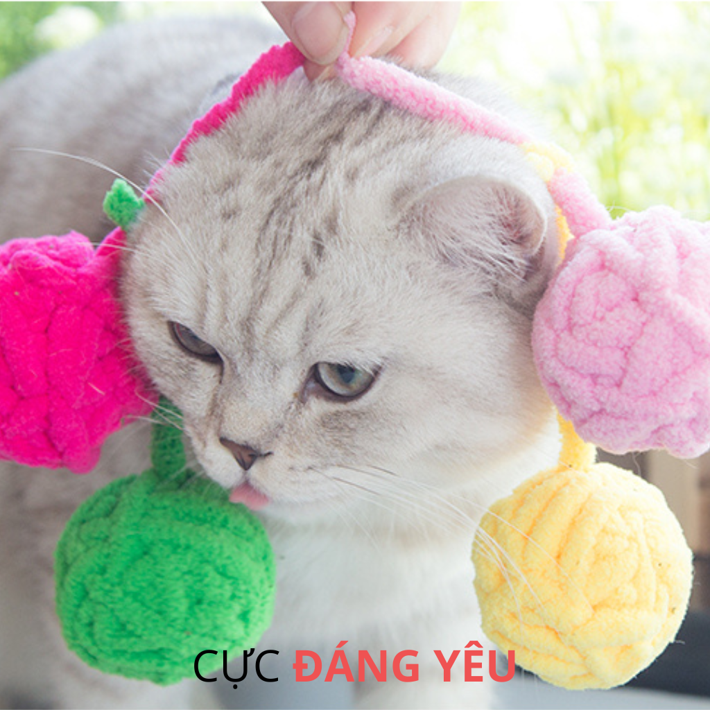 Đồ chơi banh tròn hình cuộn len, chứa chuông vui nhộn FOFOS