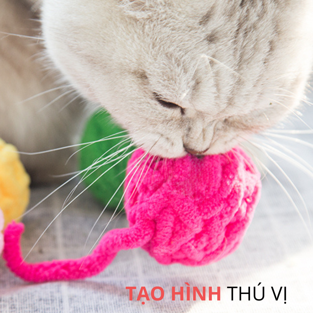 Đồ chơi banh tròn hình cuộn len, chứa chuông vui nhộn FOFOS