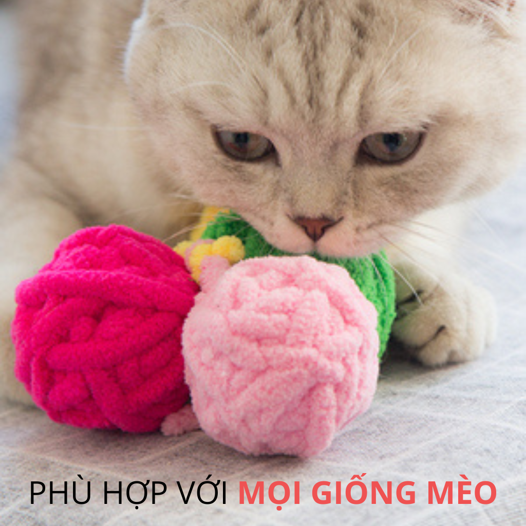 Đồ chơi banh tròn hình cuộn len, chứa chuông vui nhộn FOFOS