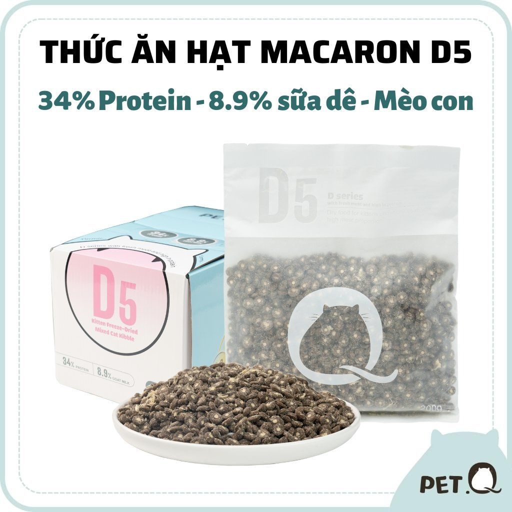 Thức ăn hạt macaron D5 PetQ